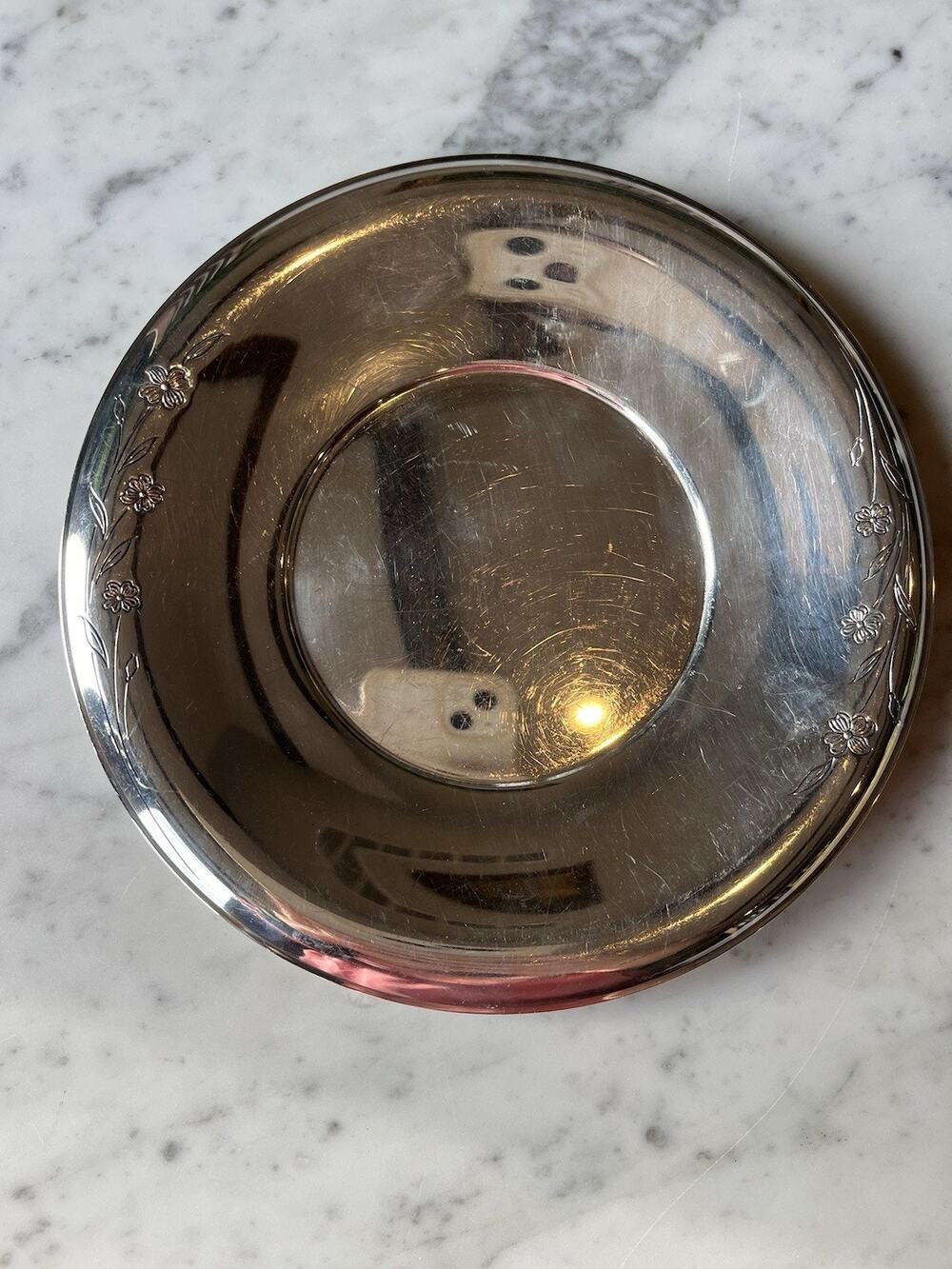 Springtime 1847 Rogers Bros Silverplate Trinket Dish Floral Decorative Accent